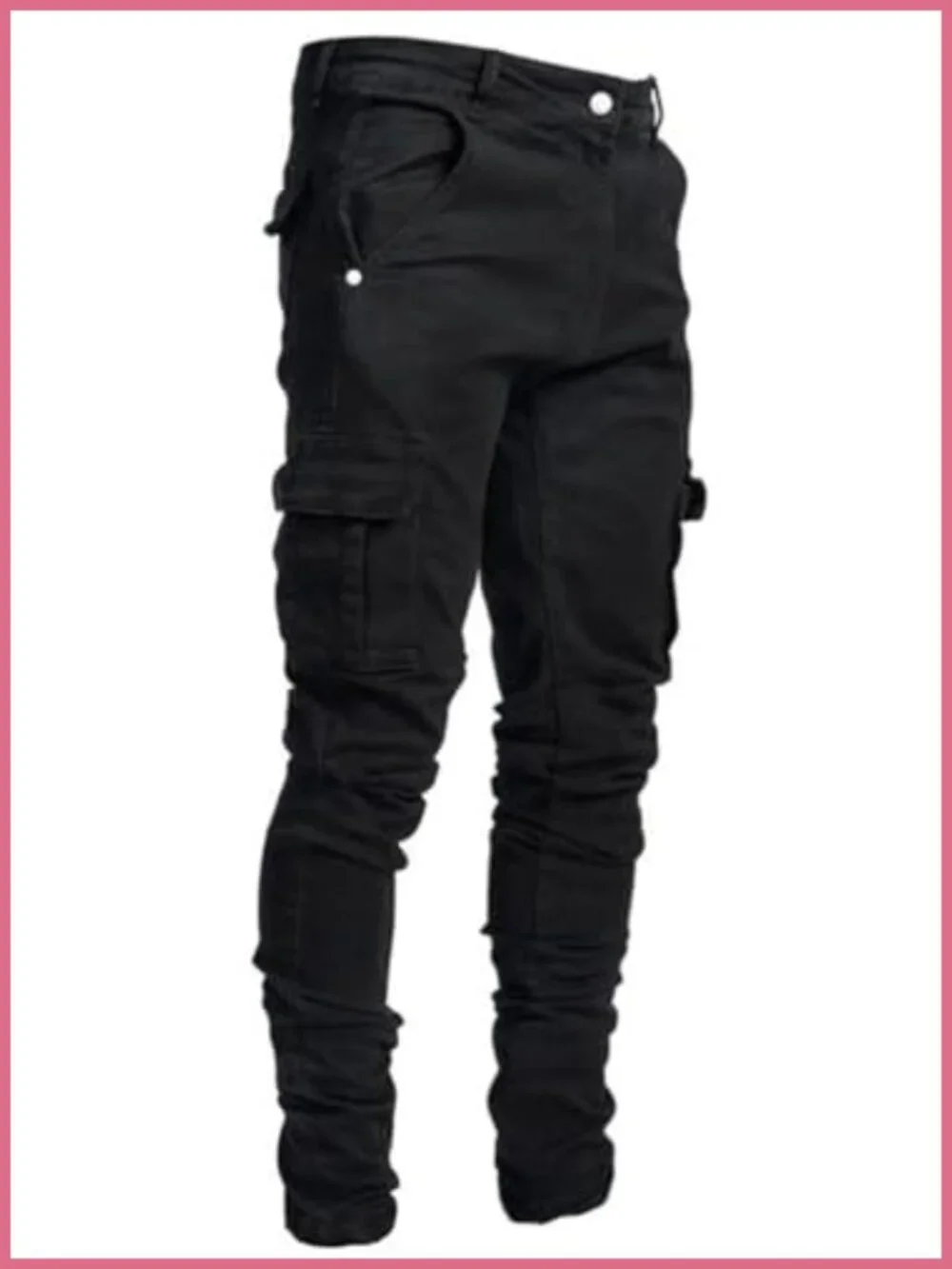 Men's Denim Cotton Straight Slim Fit Skinny Jeans Casual Streetwear Pants